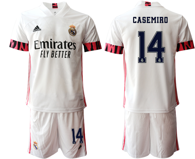 Men 2020-2021 club Real Madrid home #14 white Soccer Jerseys1->real madrid jersey->Soccer Club Jersey